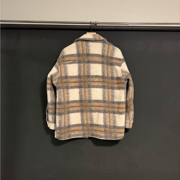 Zara Coat Jacket 65% Wool Plaid - Picture 6 of 10